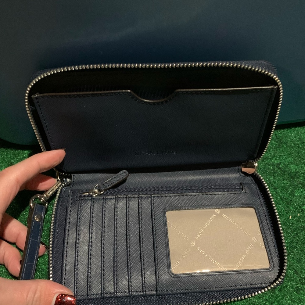 Blue Michael Kors wallet never used